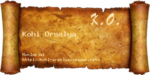 Kohl Orsolya névjegykártya