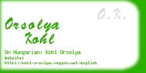 orsolya kohl business card